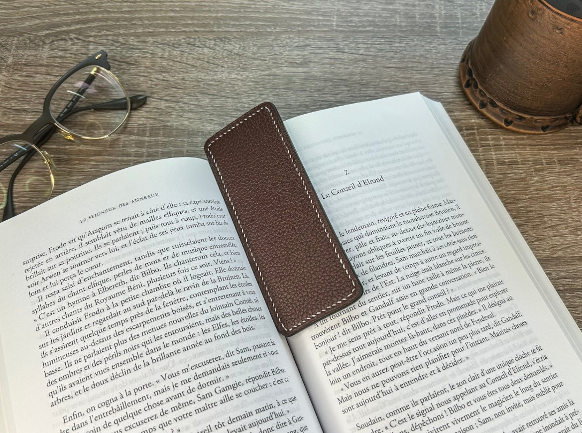 Long leather bookmark