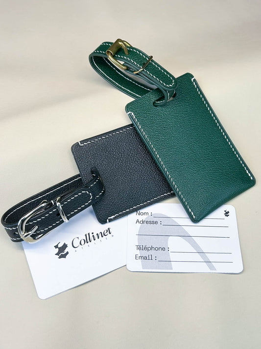 Porte-étiquette artisanal en cuir - L'escale