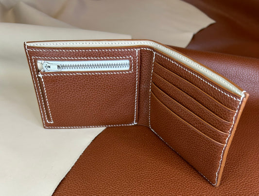 Portefeuille artisanal en cuir